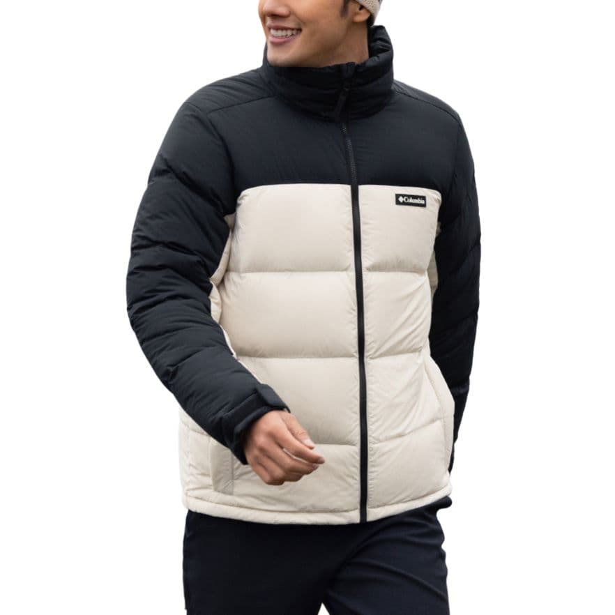 Зимняя куртка Columbia Casual Outdoor Мужской пуховик Бежевый Черный - изображение 4
