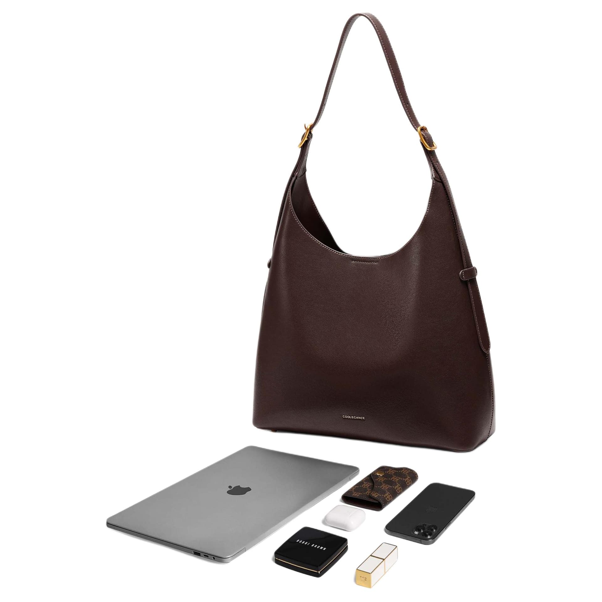 Мини-сумка BELLE Искусственная кожа сумка через плечо большая женская темный кофейный - изображение 3