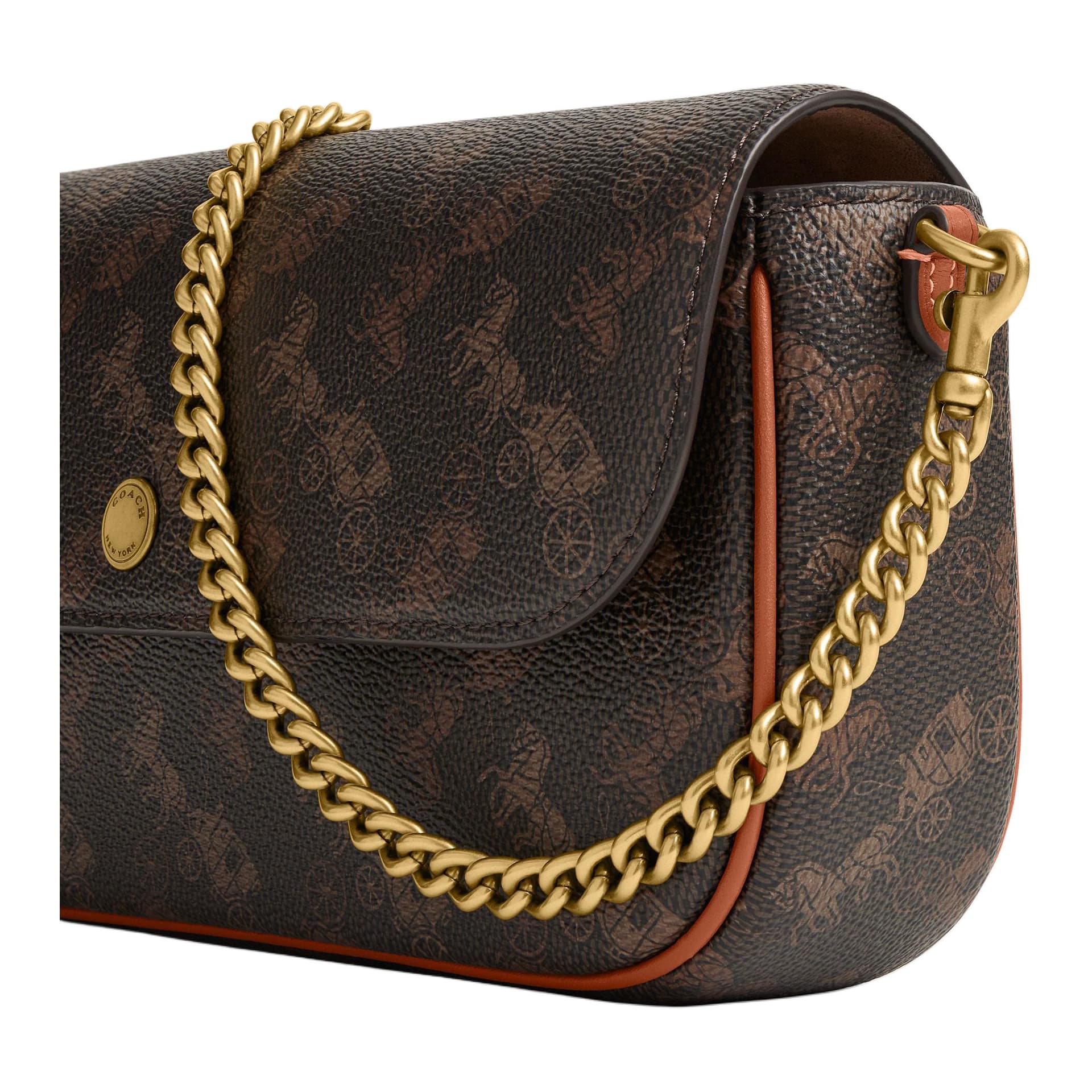Мини-сумка COACH Brook Flap Сумка через плечо из искусственной кожи среднего размера женская коричневая - изображение 4