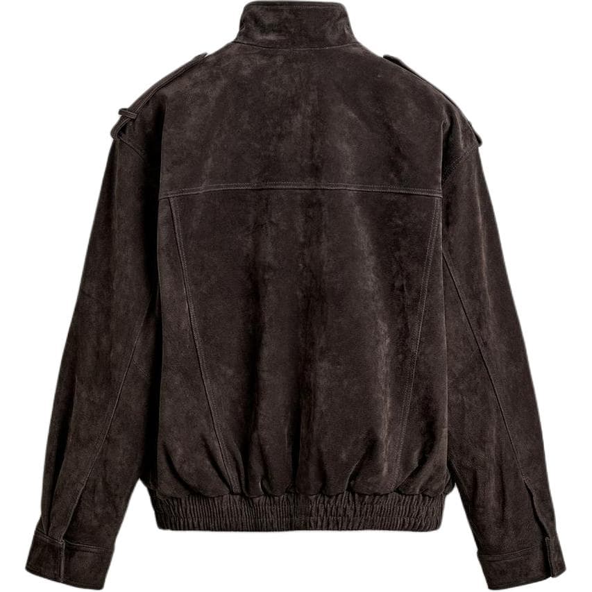 Кожаная куртки ZARA Дымчатый Серый Мужские Кожаные Куртки - изображение 2