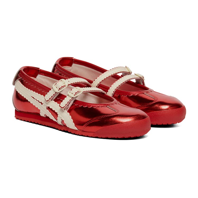 Onitsuka Tiger MEXICO 66 Тонкие и Без Форма Туфли Мэри Джейн Женские Красные - изображение 3