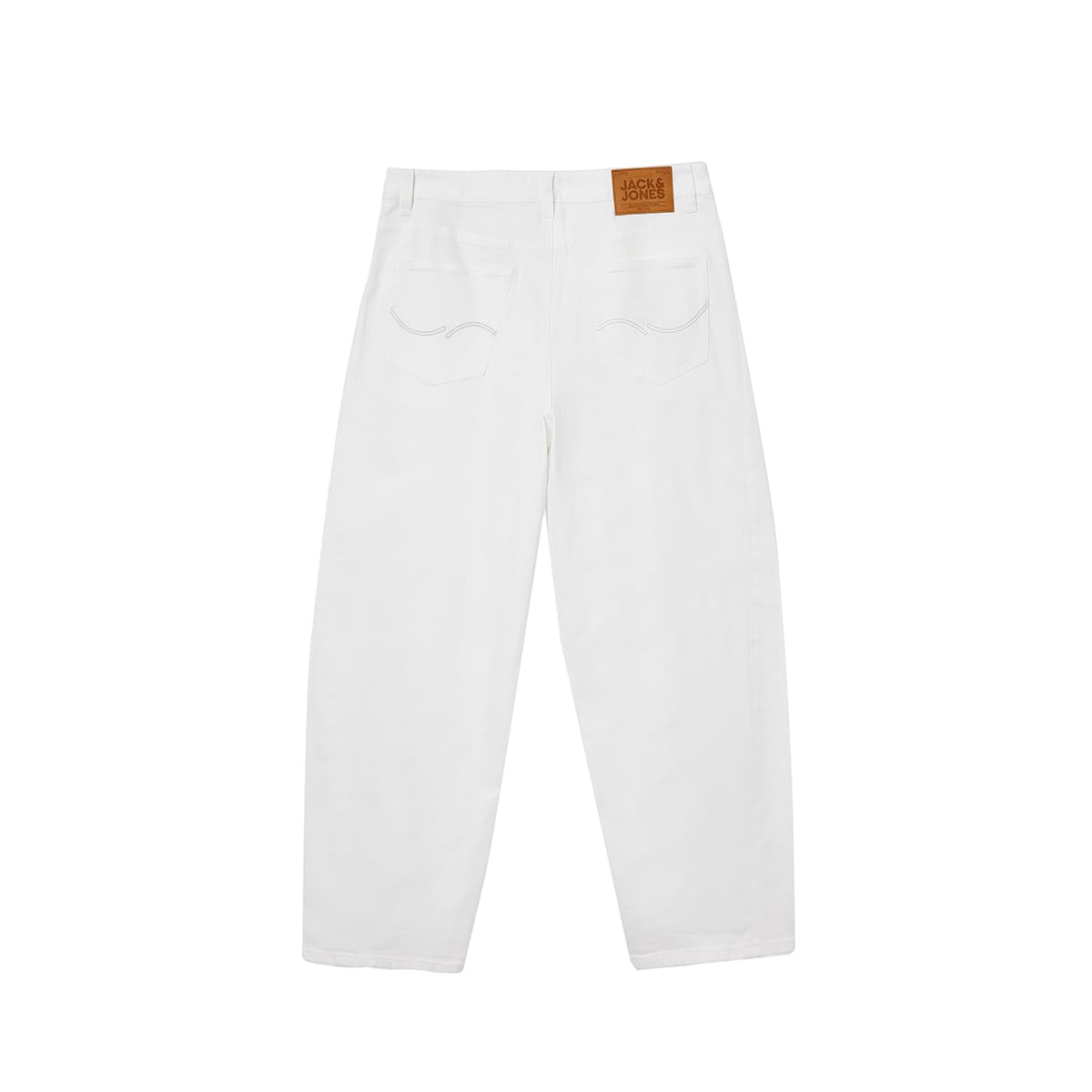 Штаны JACK&JONES Модный универсальный минималистичный удобный молочно-белый повседневный освежающий повседневный силуэт шаровары джинсы визуально увеличивает рост мужской - изображение 2