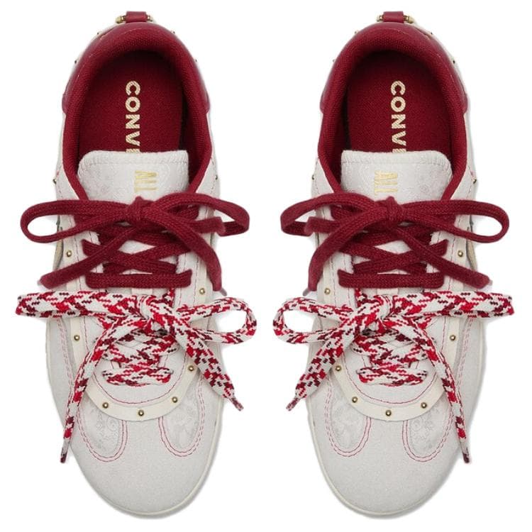 Кроссовки Converse Run Star Trainer Ткань коровья кожа CNY Лоу-топы Повседневный Унисекс Экрю - изображение 3