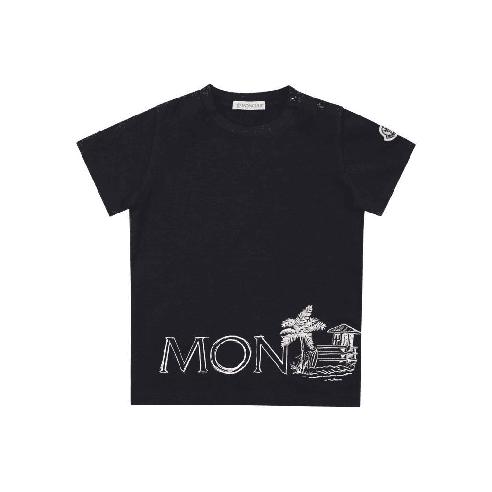 Футболка MONCLER Синие Детские Рубашки - изображение 1