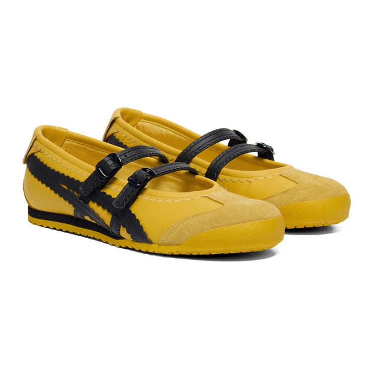 Onitsuka Tiger MEXICO 66 TGRS Тонкие и без объема Туфли Мэри Джейн Женские Желтый черный - изображение 3