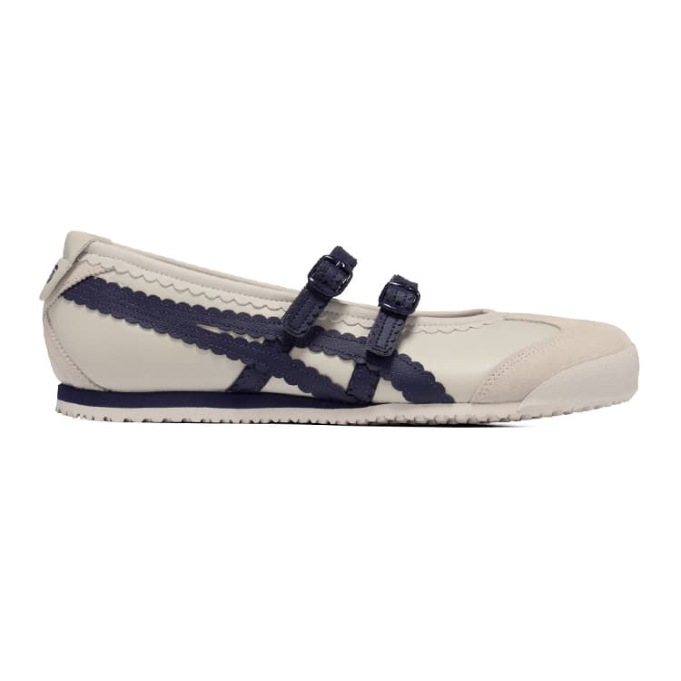Onitsuka Tiger MEXICO 66 TGRS Тонкие и Без Форма Туфли Мэри Джейн Женские Бежевый Темно-синий Синий - изображение 2