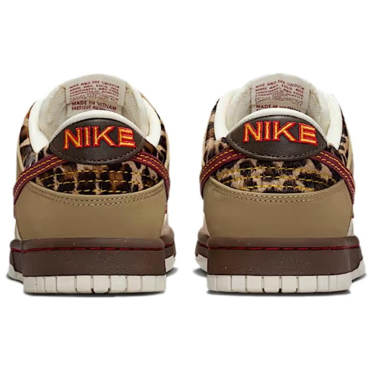 Кроссовки Nike Dunk кожа низкий топ скейтборд обувь женский бежевый красный - изображение 5