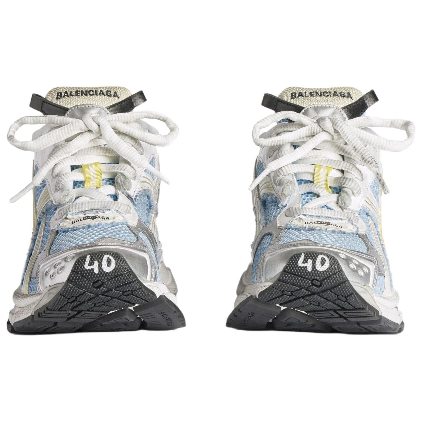 Кроссовки Balenciaga Runner Low Топ Толстая подошва Кроссовки Женские Синие Желтые Белые - изображение 4