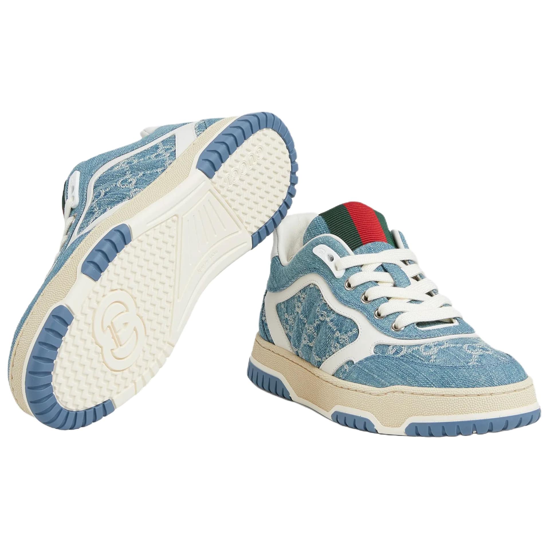Кроссовки Gucci Re-Web Denim Leather Sneakers - изображение 6