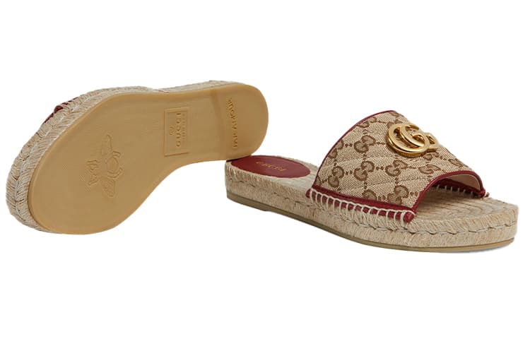 Сандалии Gucci GG Quilted Espadrille Sandals Ebony - изображение 6