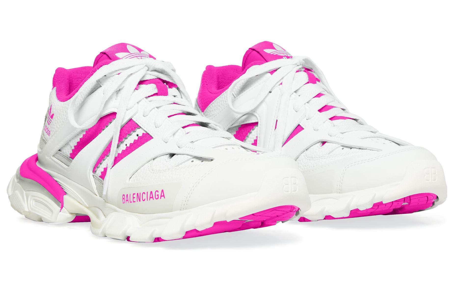 Кроссовки Adidas Originals x Balenciaga Track Forum Low Топ Толстая подошва Кроссовки Женские Белые Розовые - изображение 3