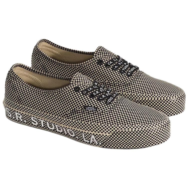 Кроссовки Vans X sr studio la.ca. Authentic 44 Low Топ Скейтборд Обувь Унисекс Бежево-черный - изображение 2
