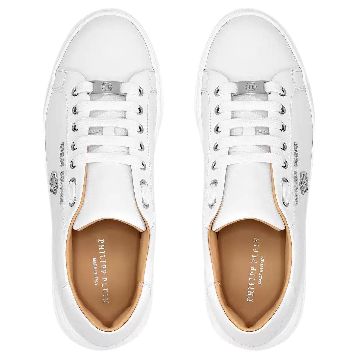 Кроссовки PHILIPP PLEIN Hexagon White Leather Sneakers - изображение 5
