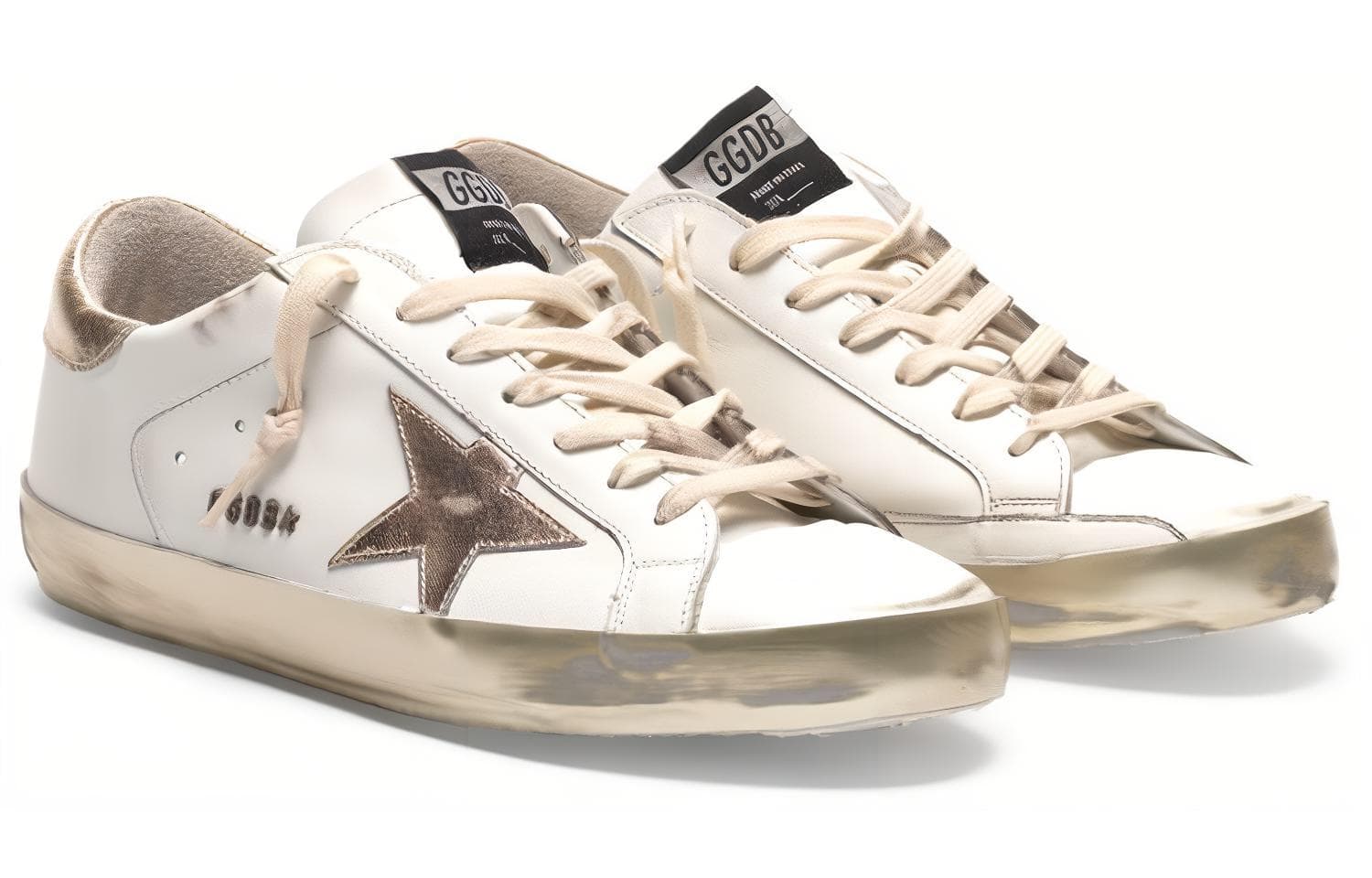Кроссовки Golden Goose Super-Star White Gold Heel - изображение 2