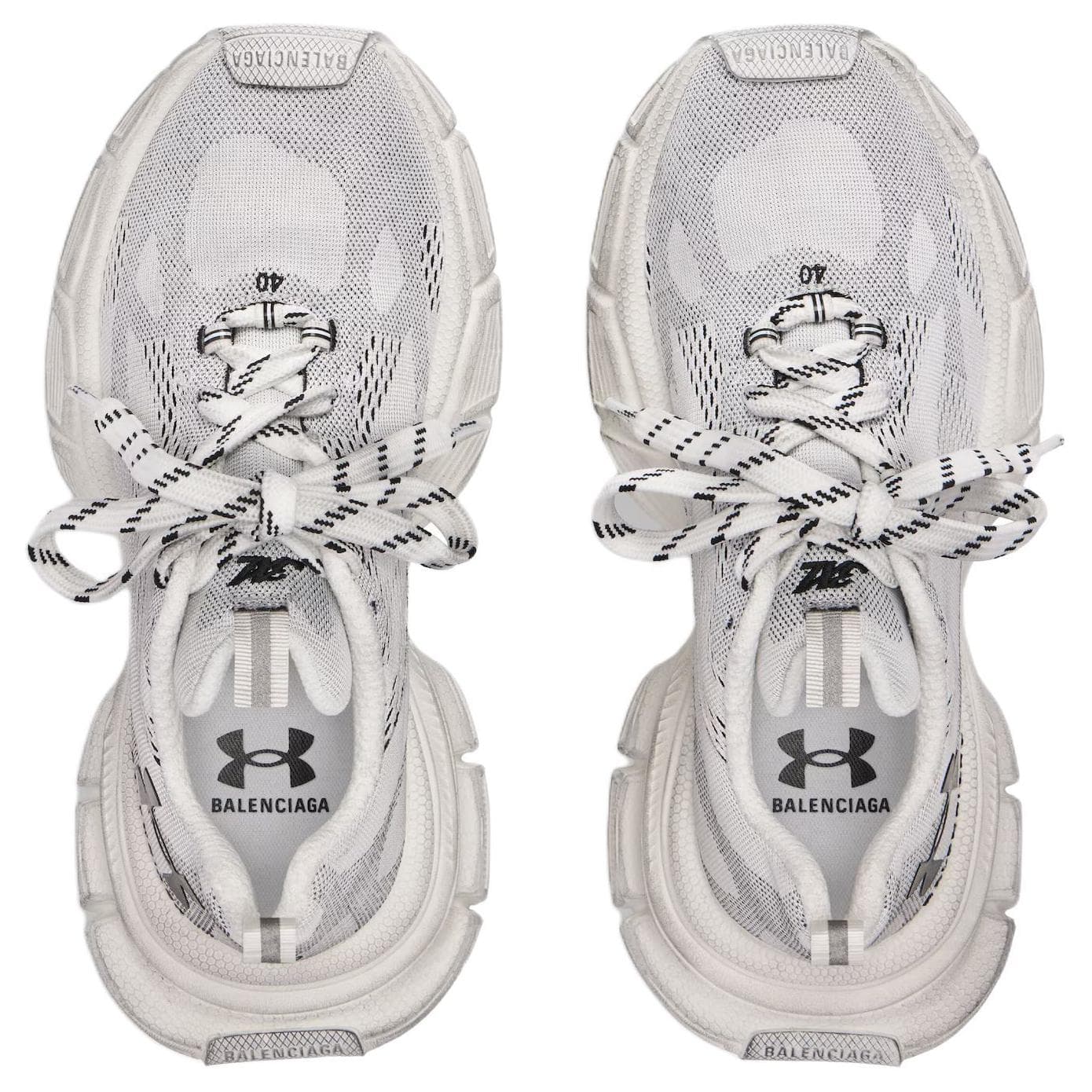 Кроссовки Balenciaga X Under Armour 3XL Низкие Кроссовки с Толстой Подошвой Женские Белые - изображение 5