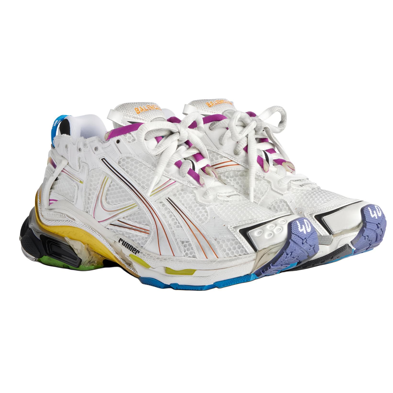 Кроссовки Balenciaga Runner Low Топ Толстая подошва Кроссовки Мужские Белые - изображение 3