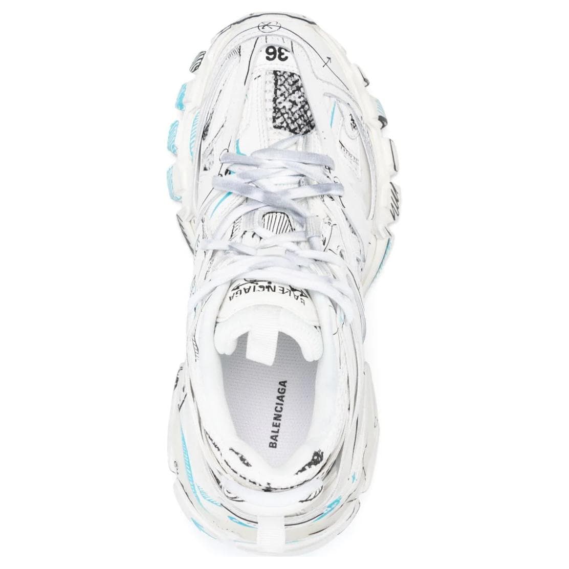 Кроссовки Balenciaga Track 1,0 Кружево Вверх Низкие Кроссовки Женские Белые С Эффектом Потертости - изображение 5