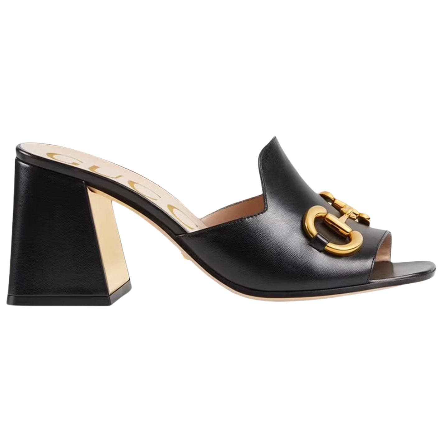 Туфли Gucci Horsebit High Heel Sandals Black - изображение 2
