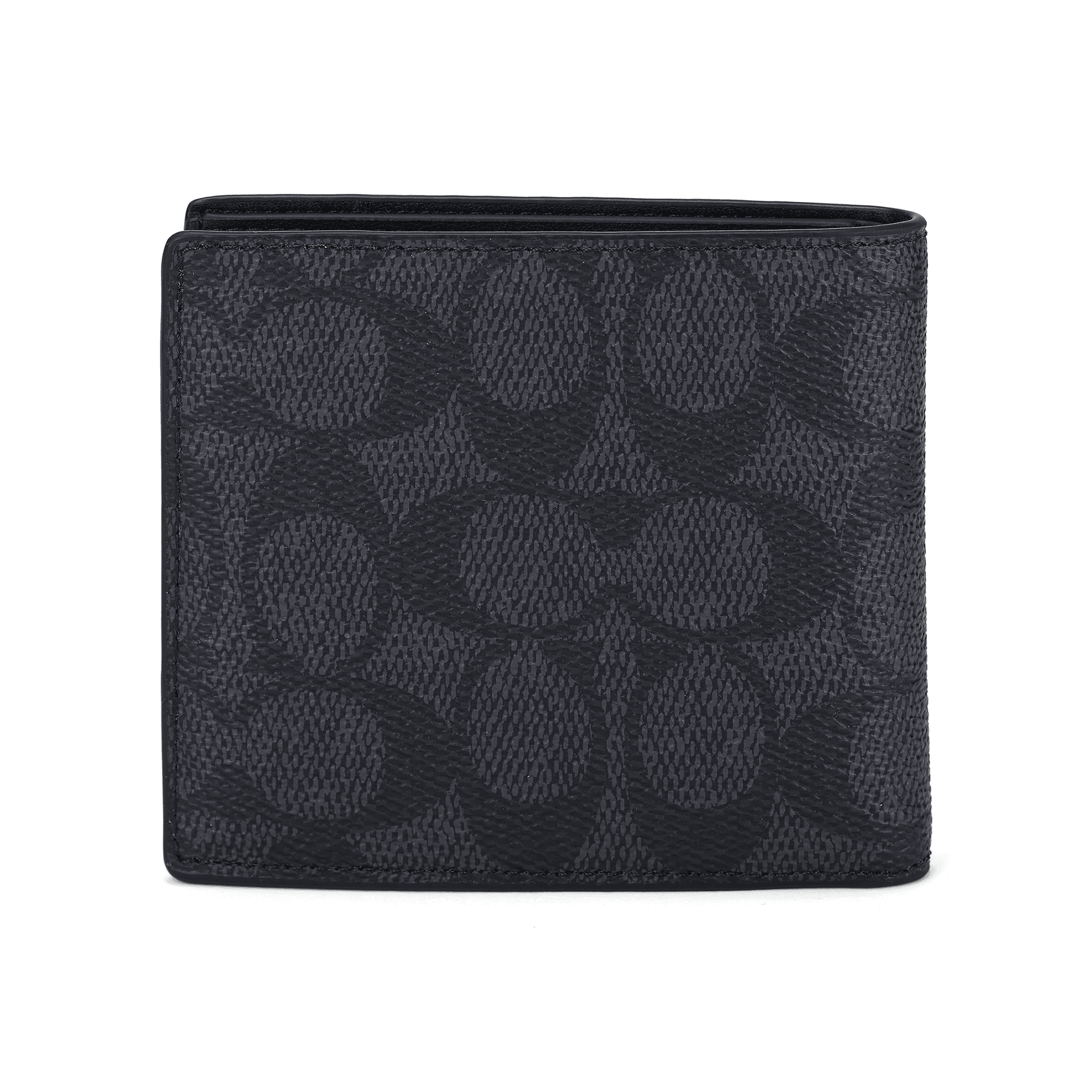 Кошелек COACH Кошелек Billfold с покрытием из холста маленький мужской черный - изображение 6