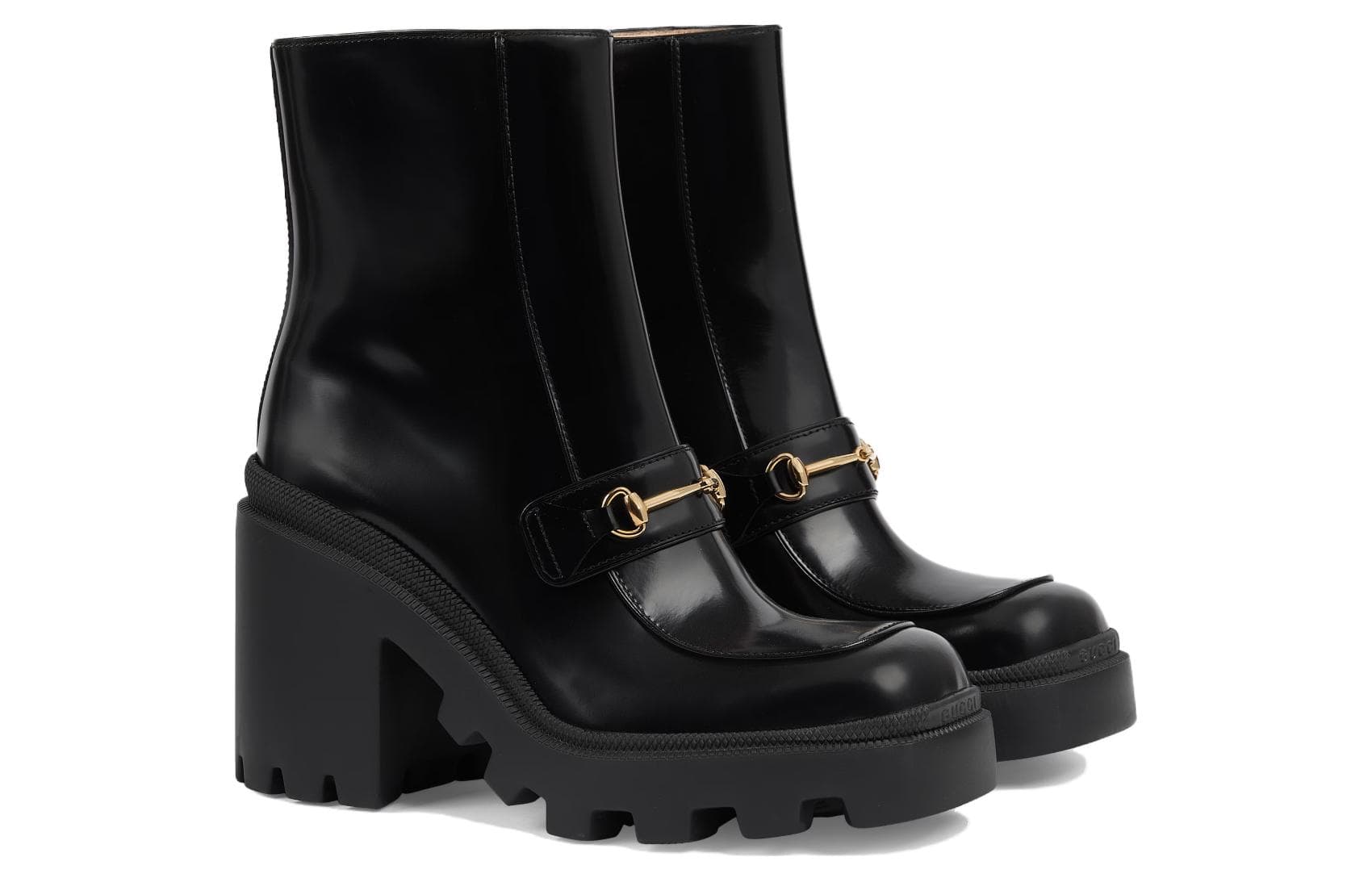 Сапоги Gucci Leather Ankle Boots Black - изображение 2