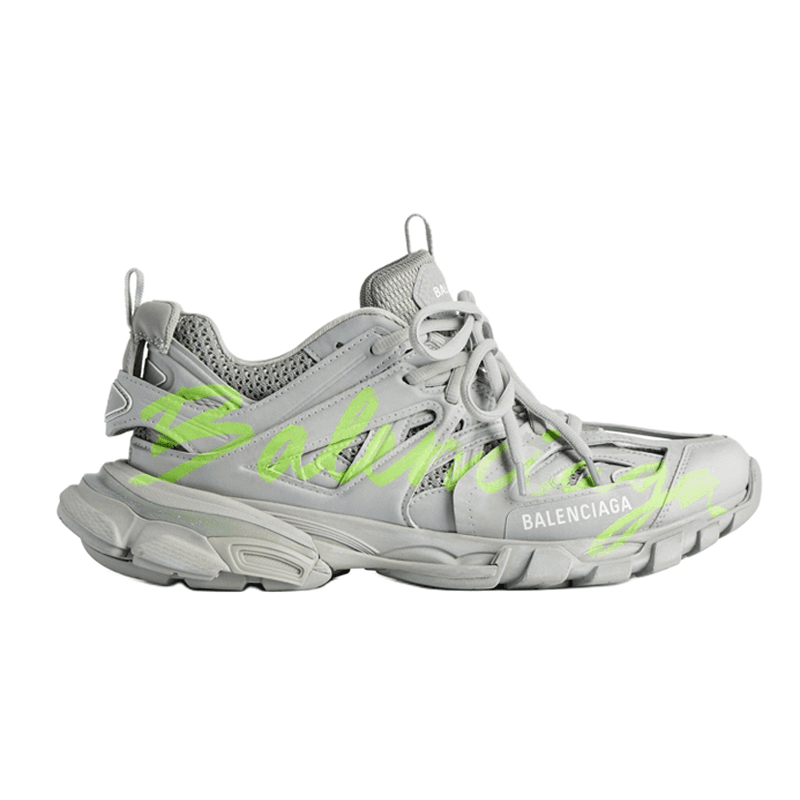 Кроссовки Balenciaga Track Signature Low Топ Кроссовки Мужские Серый Неон Желтый - изображение 3