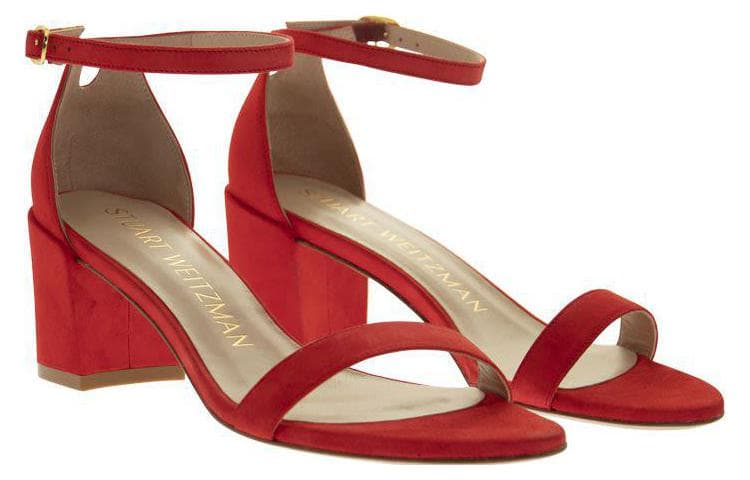 Шлёпанцы Stuart Weitzman SW Простые Модные Трендовые Сандалии с Одинарной Шнуровкой 6,5 см Женские Красные - изображение 4
