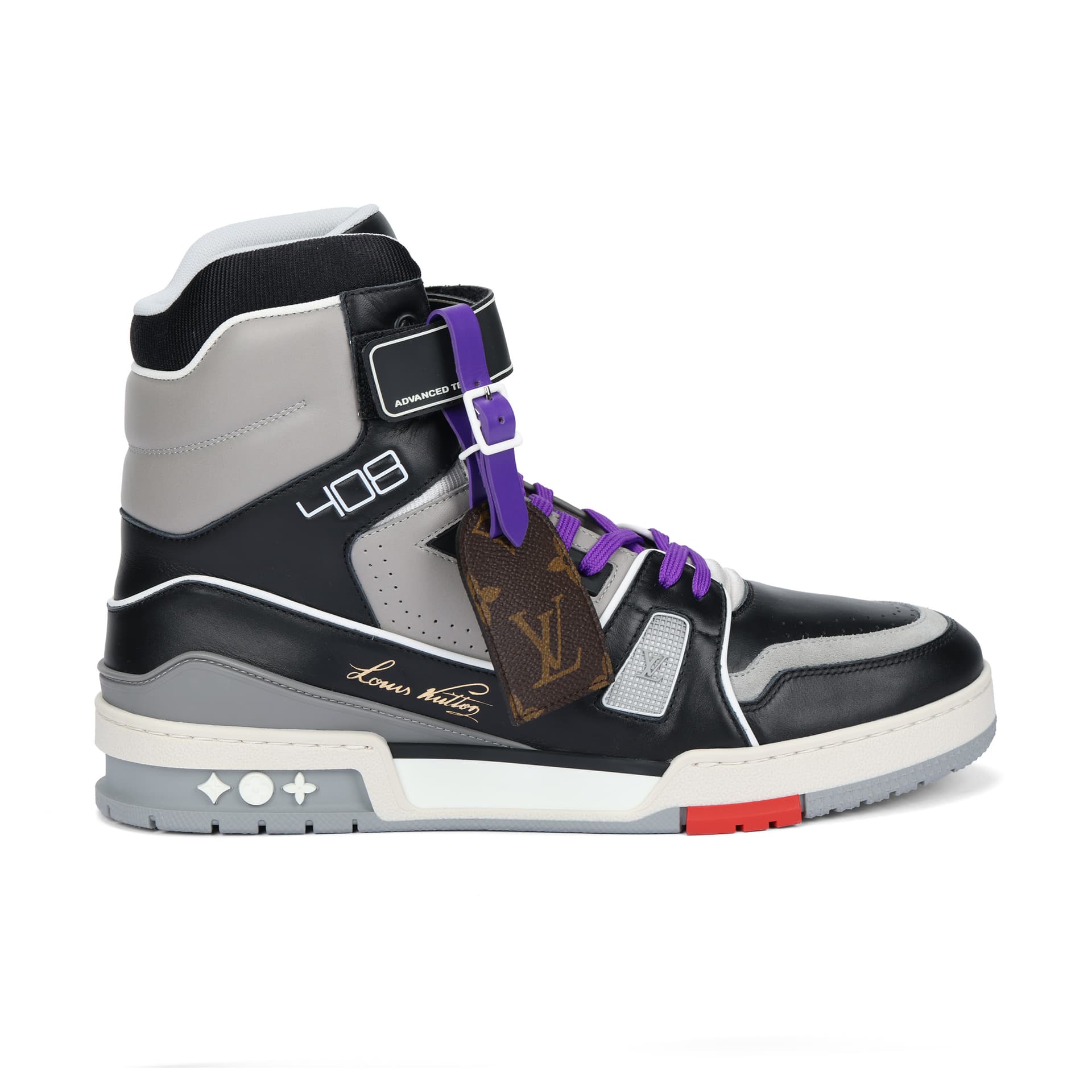 Кроссовки Louis Vuitton Trainer High Top Grey Black - изображение 7