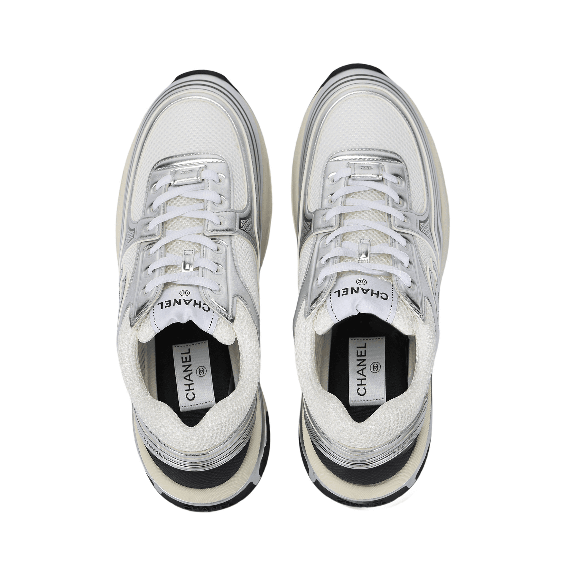 Кроссовки CHANEL Silver Logo Low Sneakers - изображение 3
