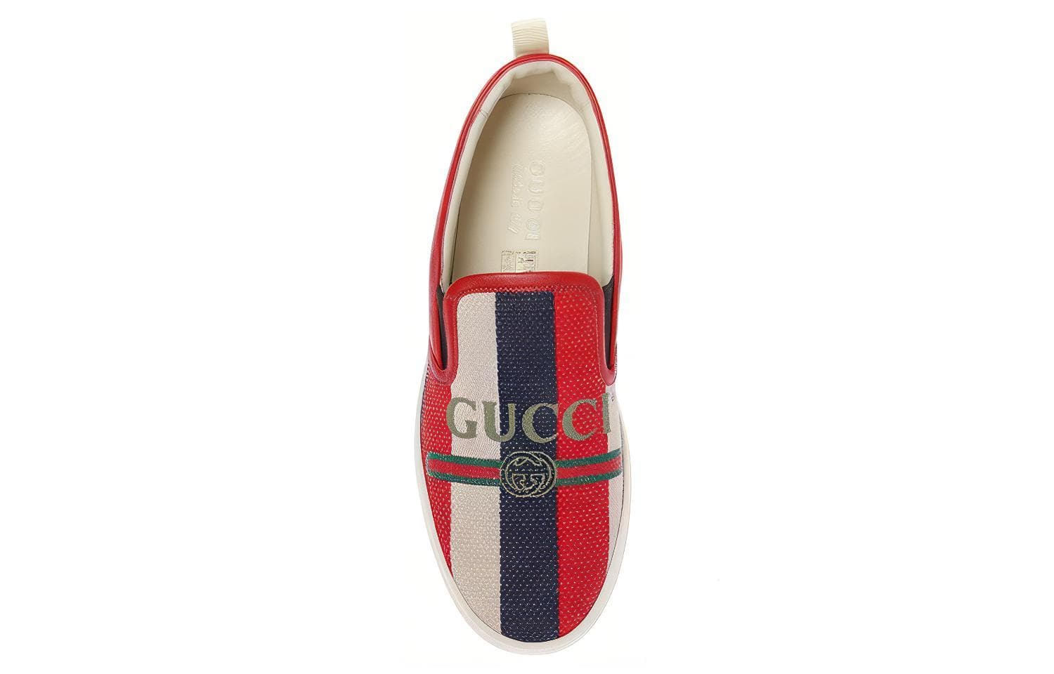 Кеды Gucci Canvas Leather Slip-On Sneakers Red White - изображение 4