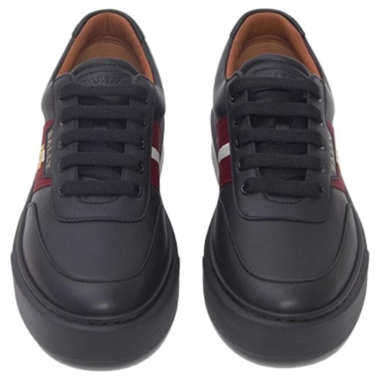 Кроссовки Bally Round Toe Leather Sneakers Black - изображение 5
