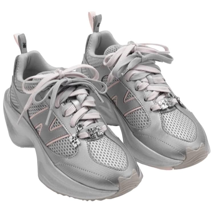 Кроссовки GANNI x New Balance Wrpd Runner Low Топ Повседневная обувь Женская Серебряный Розовый - изображение 3
