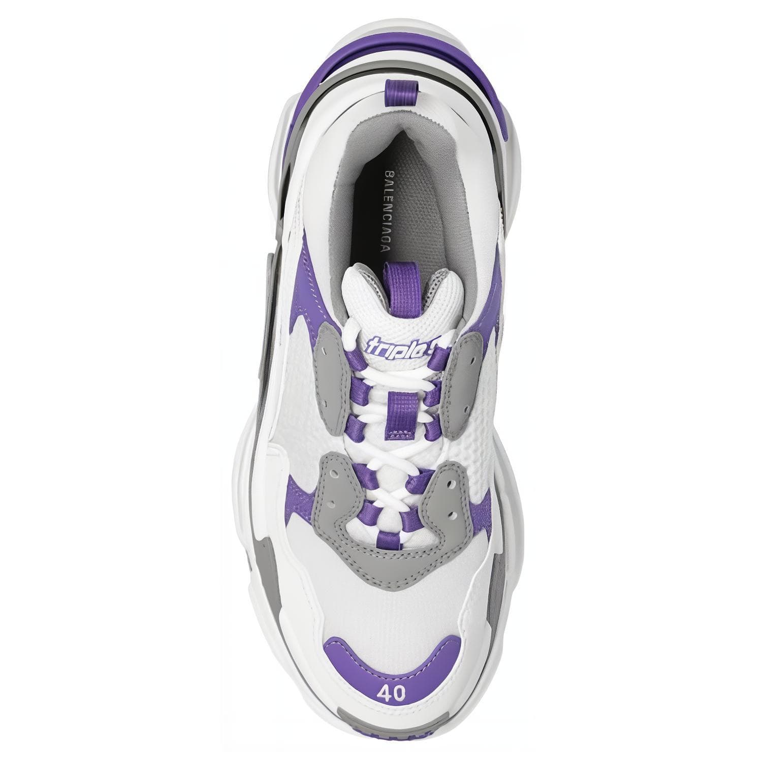 Кроссовки Balenciaga Triple S White Grey Purple - изображение 5