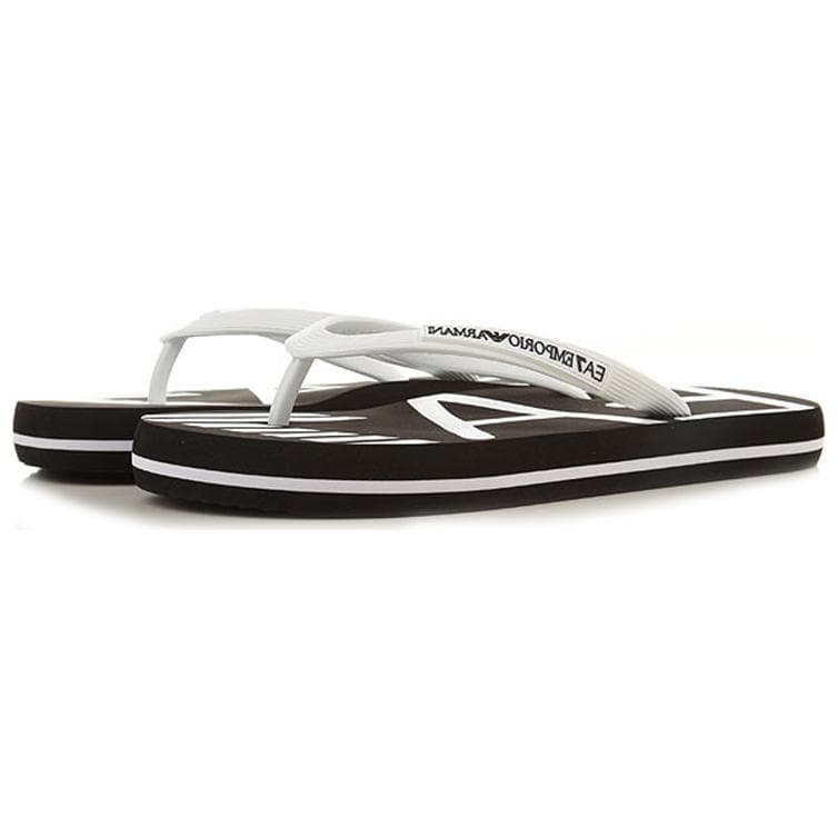 Шлёпанцы Emporio Armani Flip Flops Black White - изображение 3