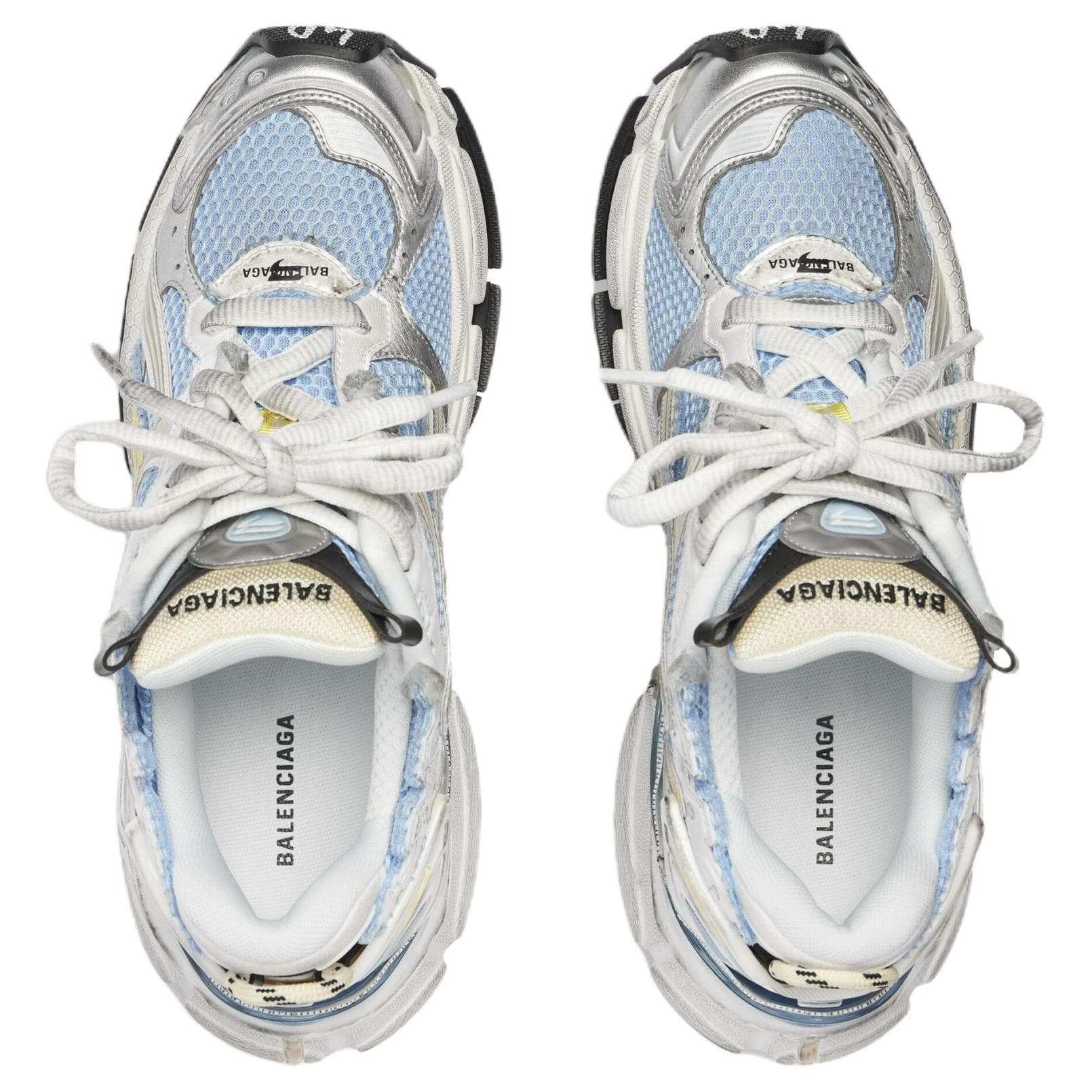 Кроссовки Balenciaga Runner Low Топ Толстая подошва Кроссовки Женские Синие Желтые Белые - изображение 5