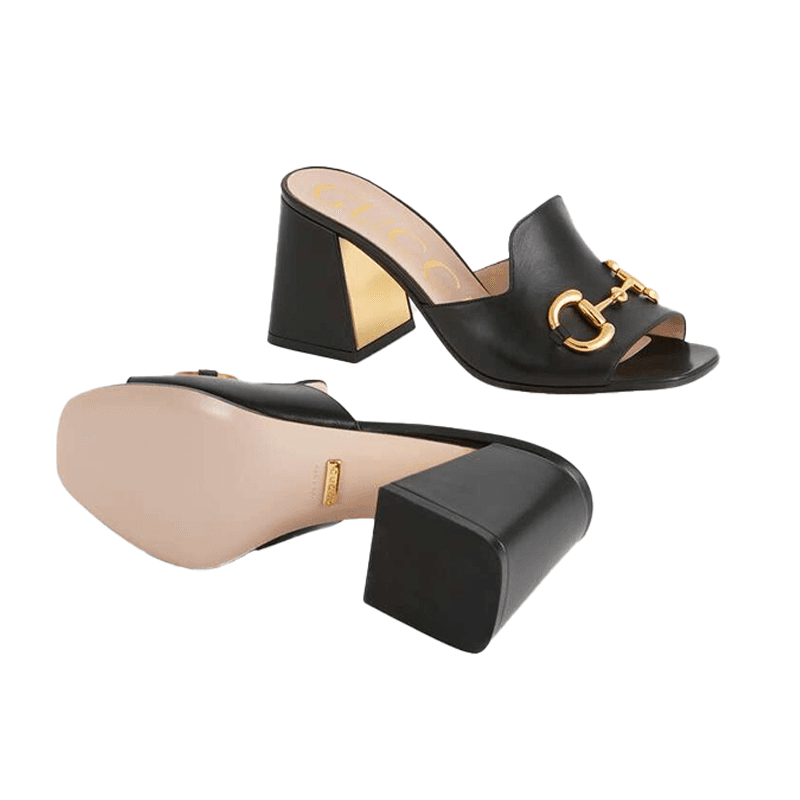 Туфли Gucci Horsebit High Heel Sandals Black - изображение 6