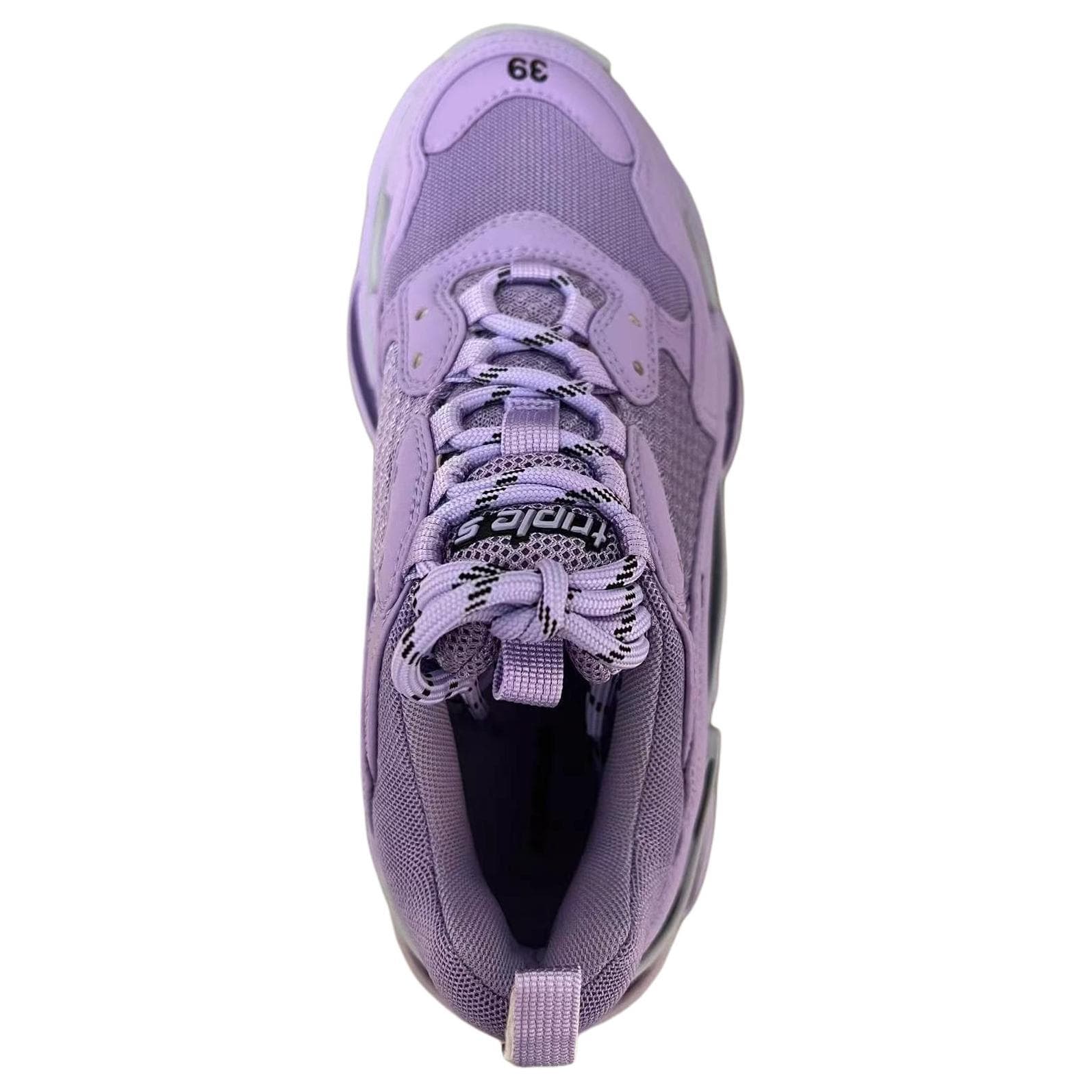 Кроссовки Balenciaga Triple S Кожа Низкие Кеды Женские Фиолетовые - изображение 4
