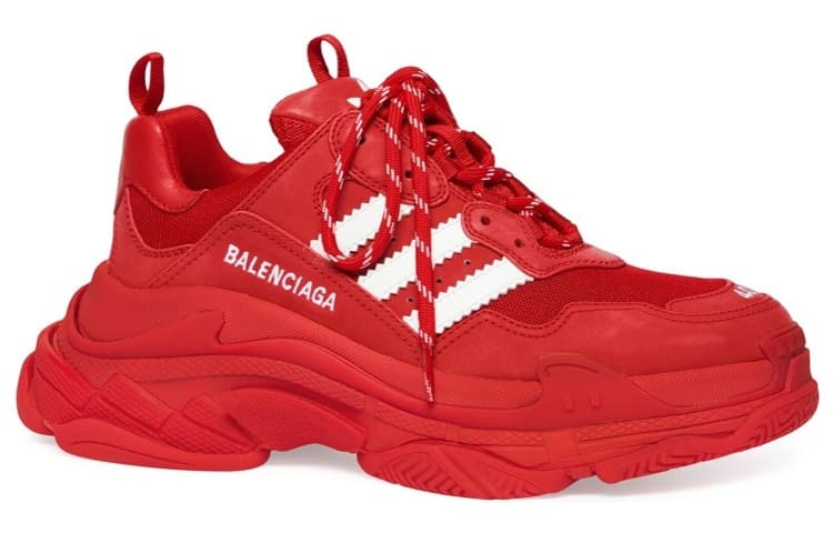 Кроссовки adidas x Balenciaga Triple S Red White - изображение 3