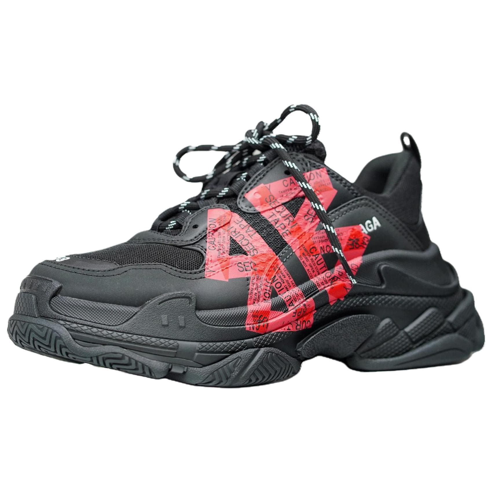 Кроссовки Balenciaga Triple S Low Топ Массивные кроссовки Женские Черный Красный - изображение 3