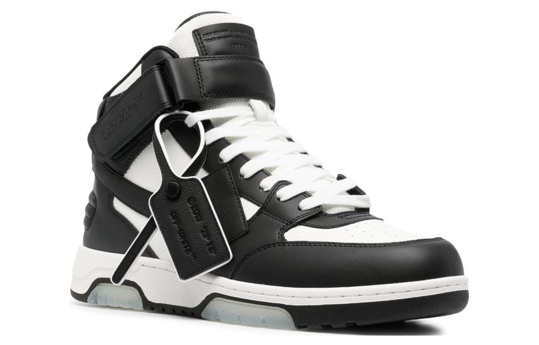 Кроссовки OFF-WHITE Out Of Office Круглый носок Универсальный Мид-топ Кроссовки Мужские Черный - изображение 3
