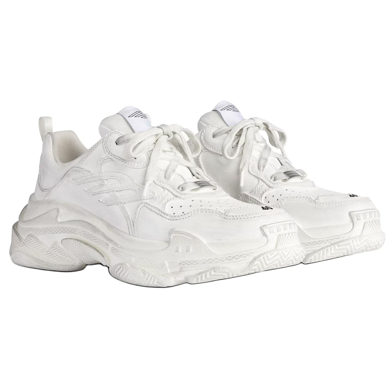 Кроссовки Balenciaga Triple S Спортивные Низкие Кроссовки Мужские Белые - изображение 3