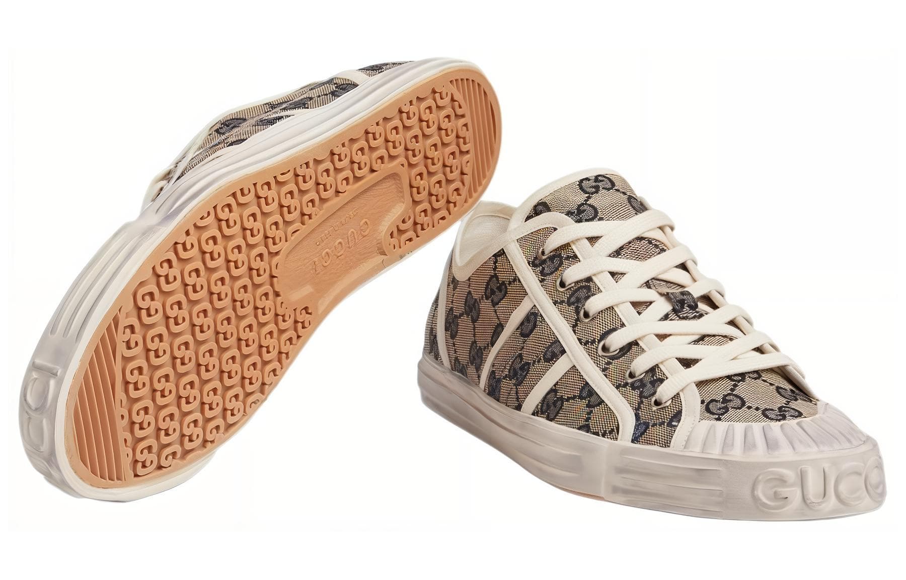 Кеды Gucci Canvas Low-Top Beige Blue - изображение 6