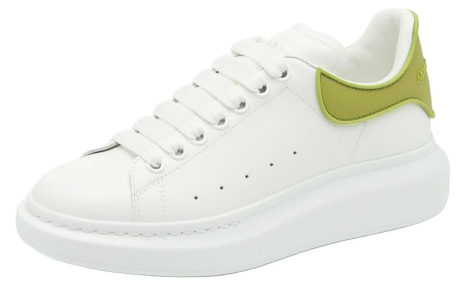 Кроссовки Alexander McQueen Leather Low Top Sneakers White Green - изображение 3