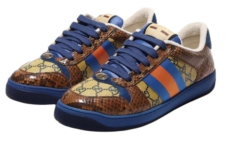 Кроссовки Gucci Low-Top Sneakers Blue Yellow - изображение 3