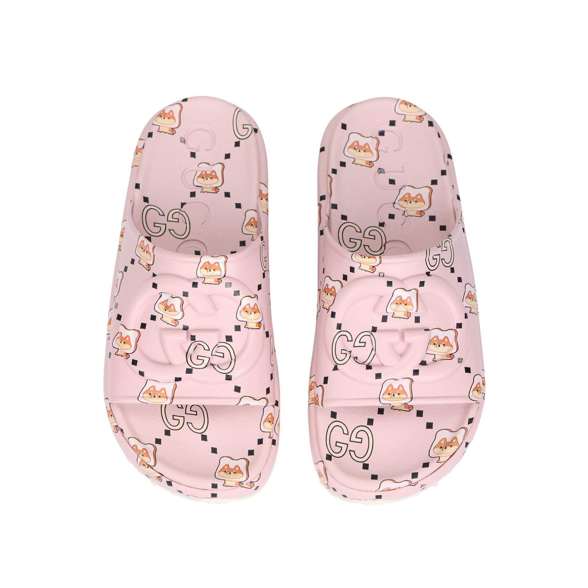 Сандалии Gucci Rubber Animal Print Slides Pink - изображение 3