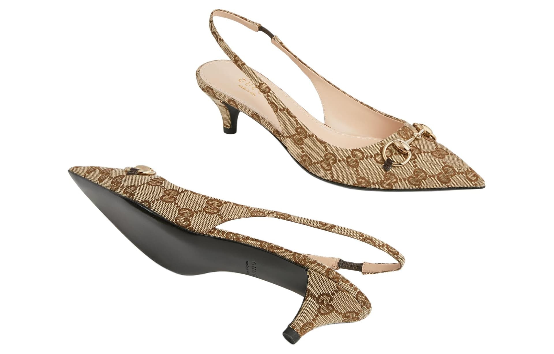 Туфли Gucci Double G Leather Heels Brown - изображение 6