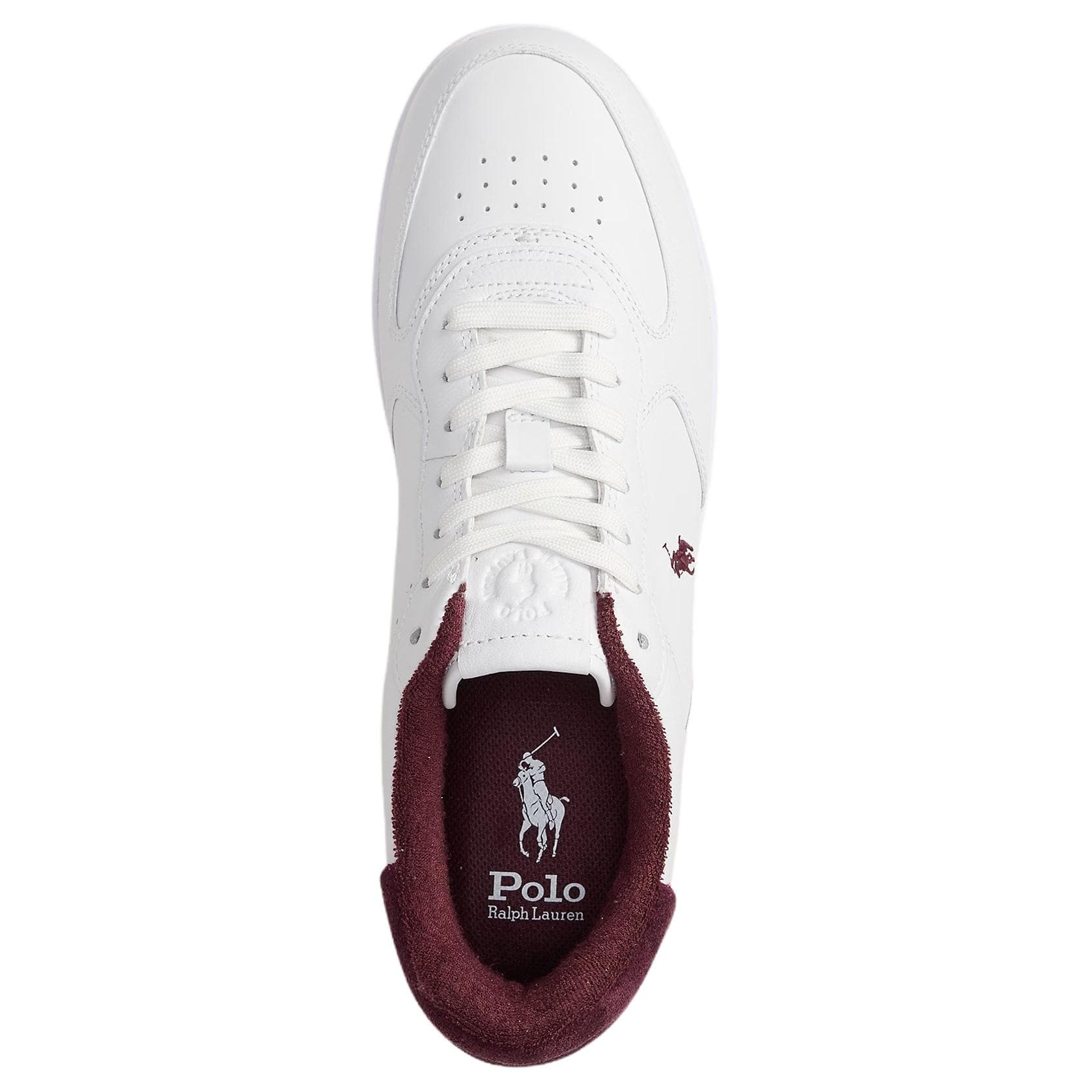 Кроссовки Polo Ralph Lauren Masters Корт Кожа Низкие Кроссовки для скейтбординга Мужские Белые и Бордовые - изображение 4