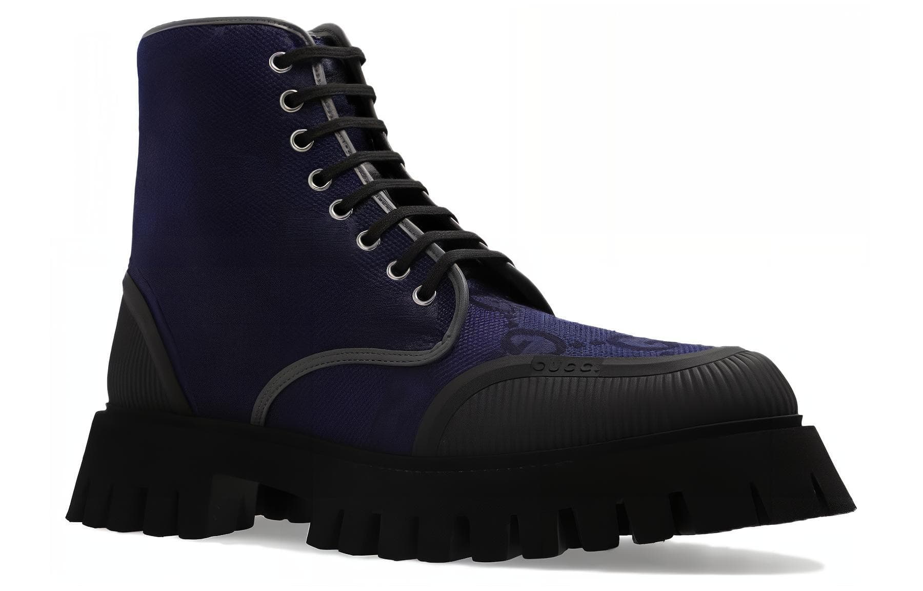 Сапоги Gucci Canvas Lace-Up Boots Blue - изображение 2