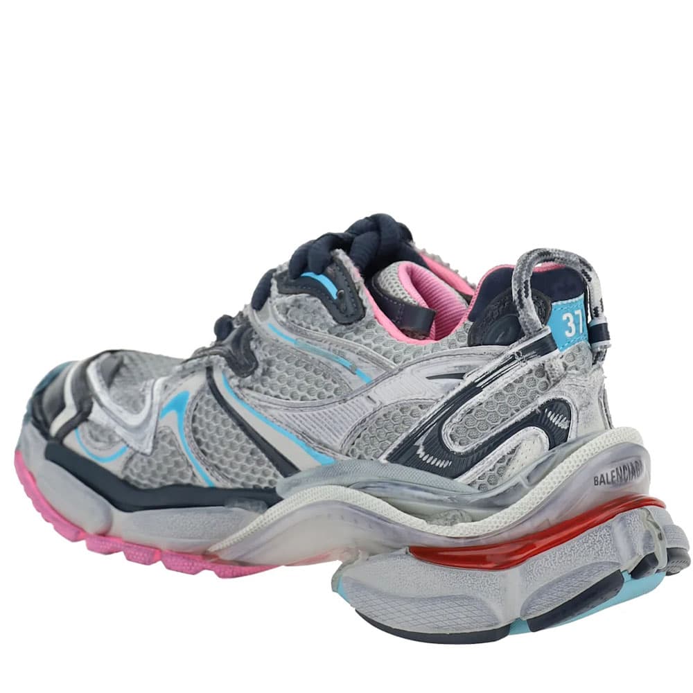 Кроссовки Balenciaga Runner Коровья кожа Низкий топ массивные кроссовки Женские Синий Серый - изображение 4