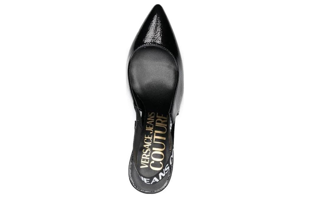 Туфли VERSACE JEANS COUTURE Узкий каблук Высокие каблуки Женские Черный - изображение 5