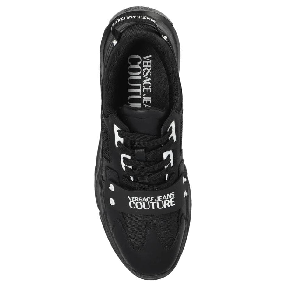 Кроссовки VERSACE JEANS COUTURE Кожа Низкий Топ Толстая Подошва Мужские Черные Кроссовки - изображение 5